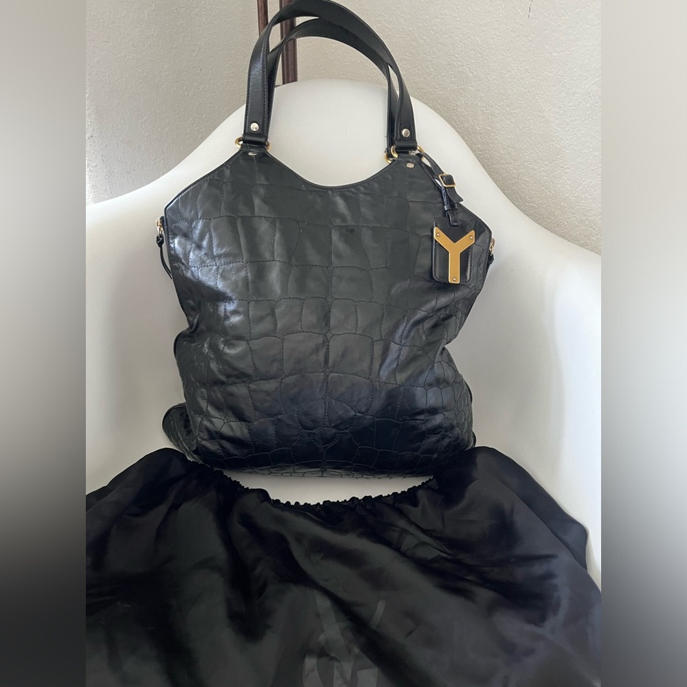 Beautiful large patent leather YSL tote